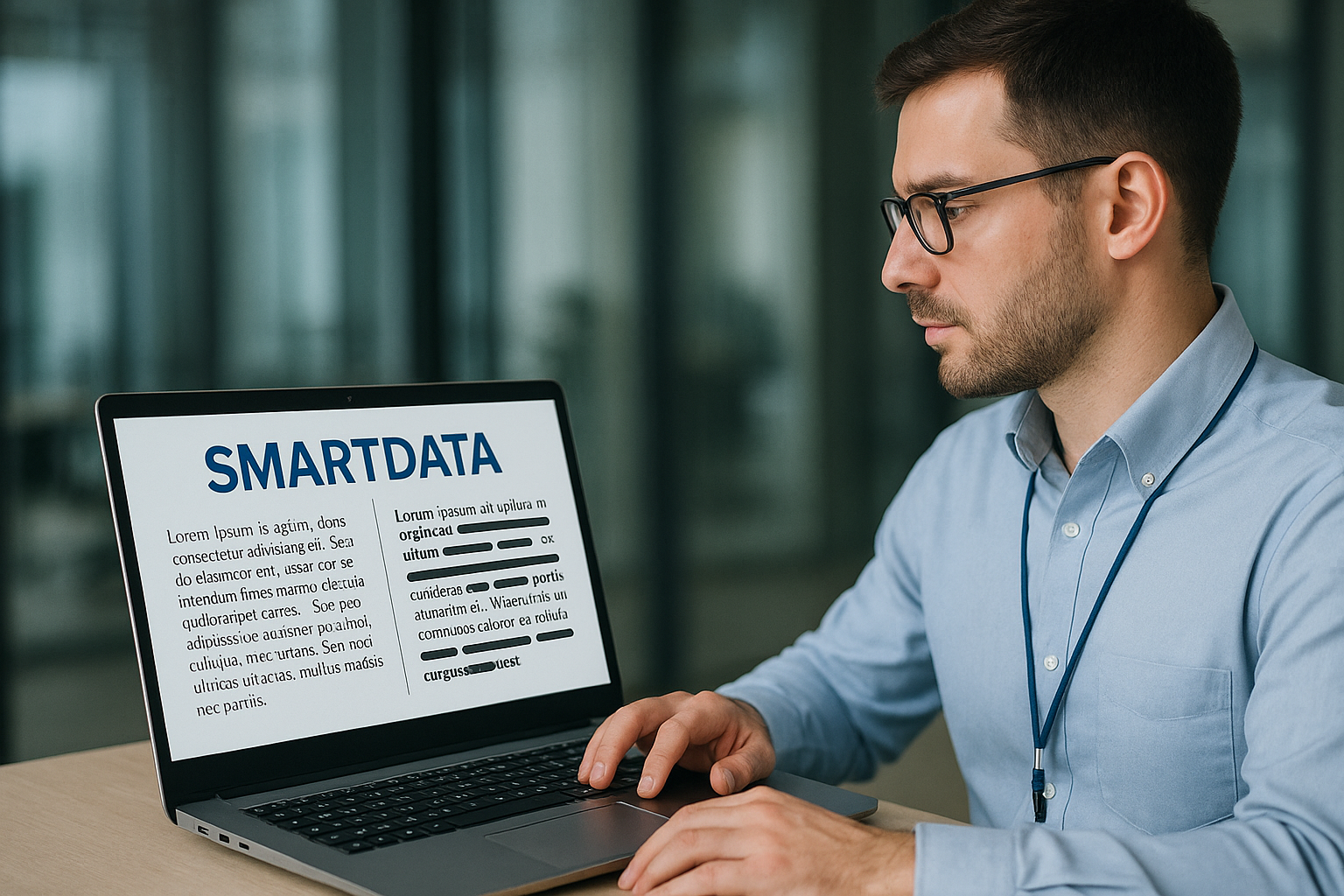 Interface do usuário do SmartDATA em uso